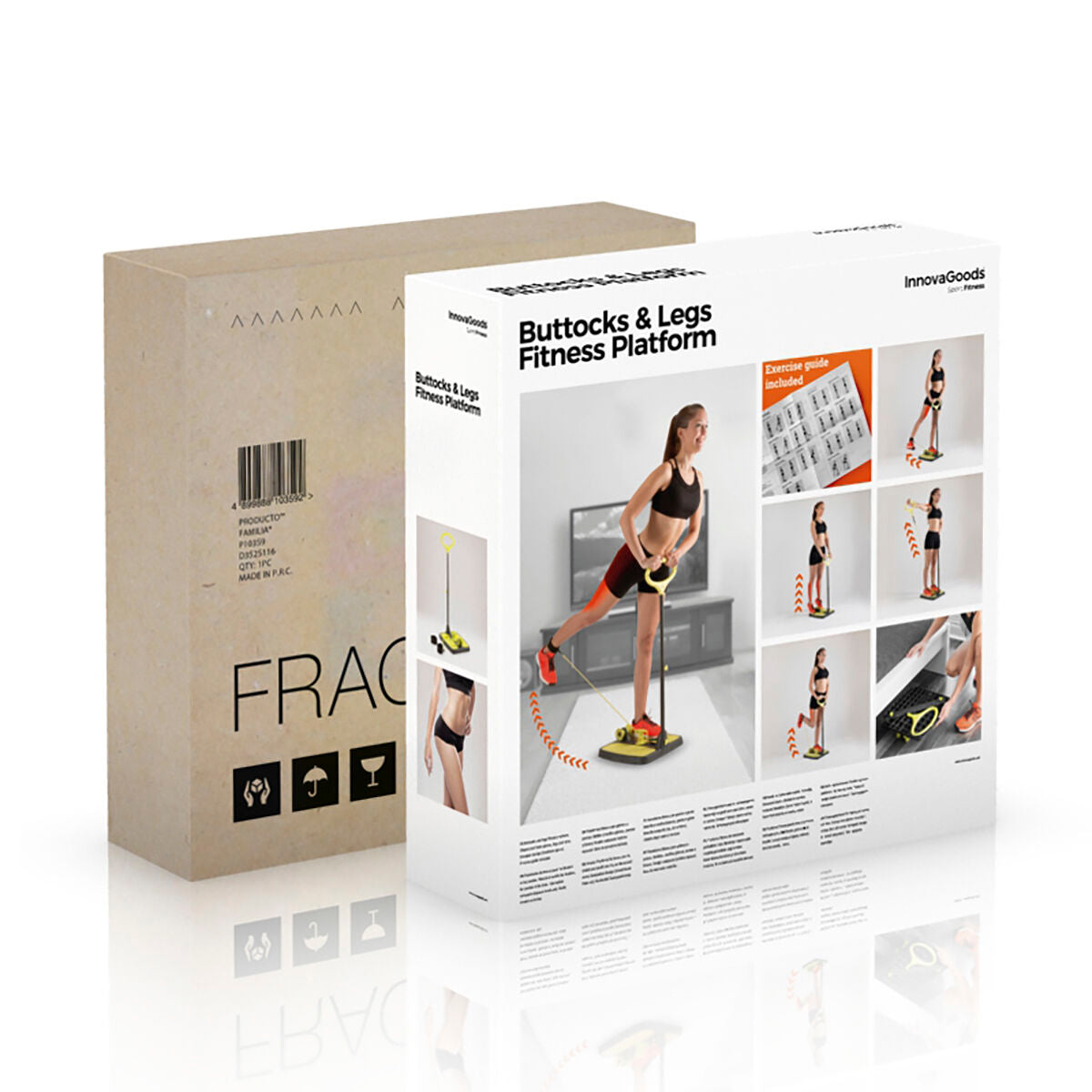 Fitnessplatform voor billen en benen met oefenhandleiding