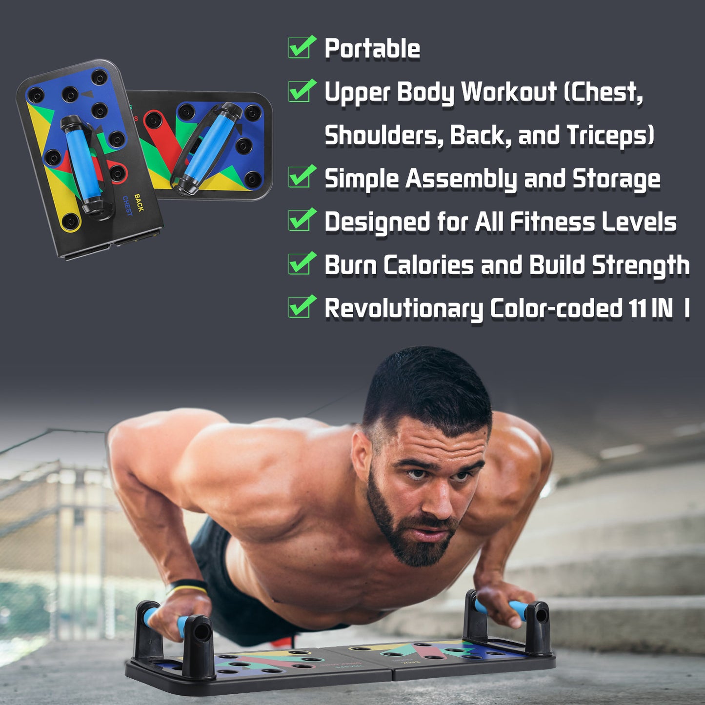 Vouwbare 9-in-1 Push-up Bord voor Thuisgym