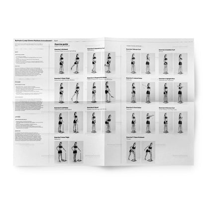 Fitnessplatform voor billen en benen met oefenhandleiding