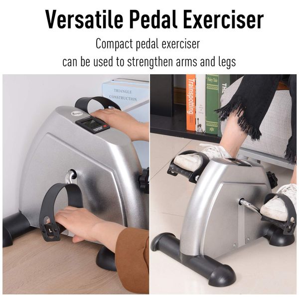Soozier Pedal Exerciser Draagbare Mini Fiets voor Binnen – Fitness voor Armen